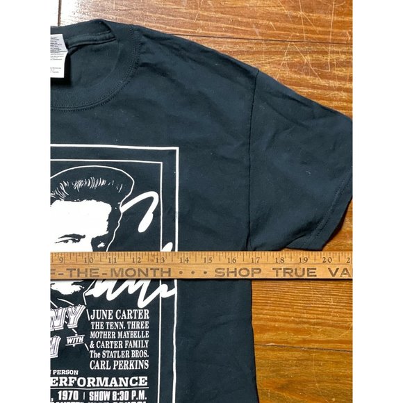 Johnny Cash Concert Announcement T-Shirt Patton Field Lafayette Black Sz CH/P/S - Picture 6 of 7